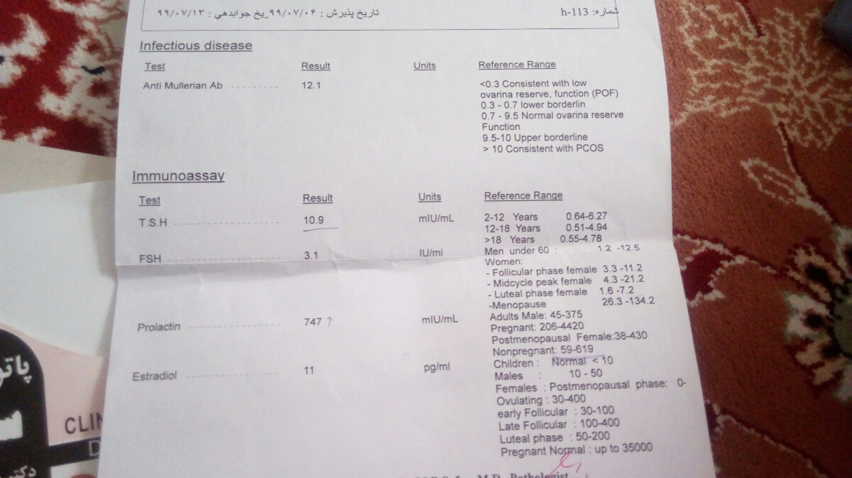 پرولاکتین پایین بعد از مصرف قرص