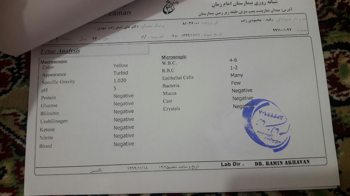 آزمایش چکاب مامانمو میشه تفسیر کنید