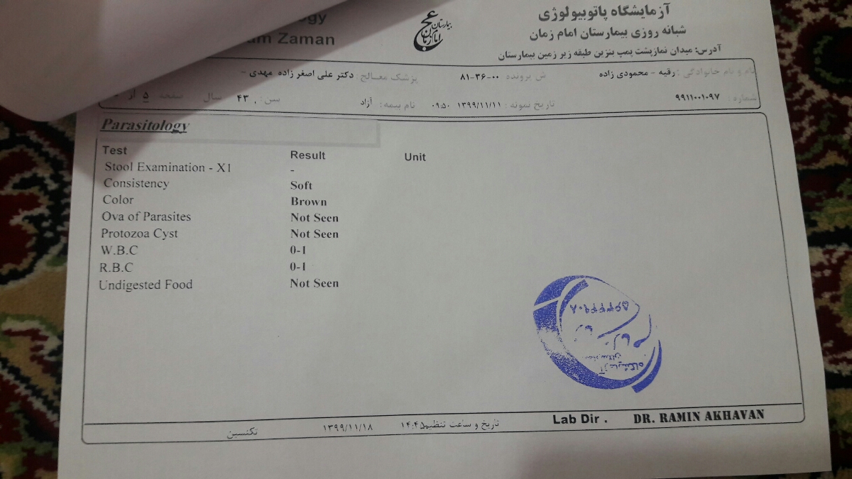 آزمایش چکاب مامانمو میشه تفسیر کنید