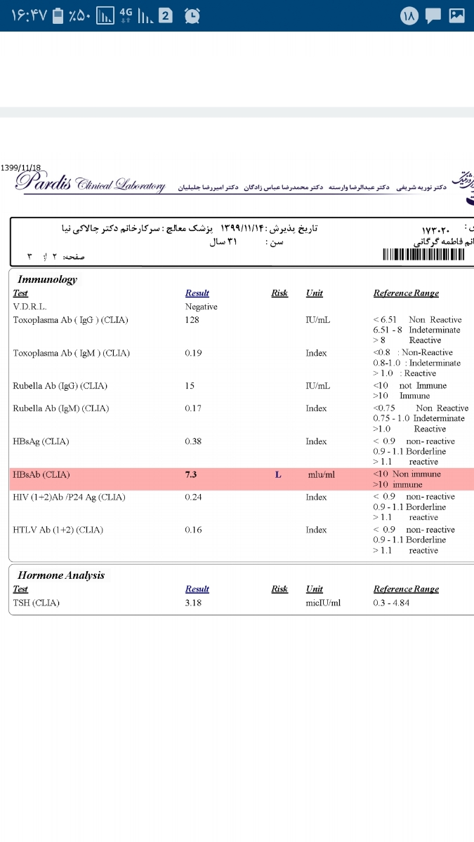 سلام دوستان لطفامیشه آزمایش منوتفسیرکنید.