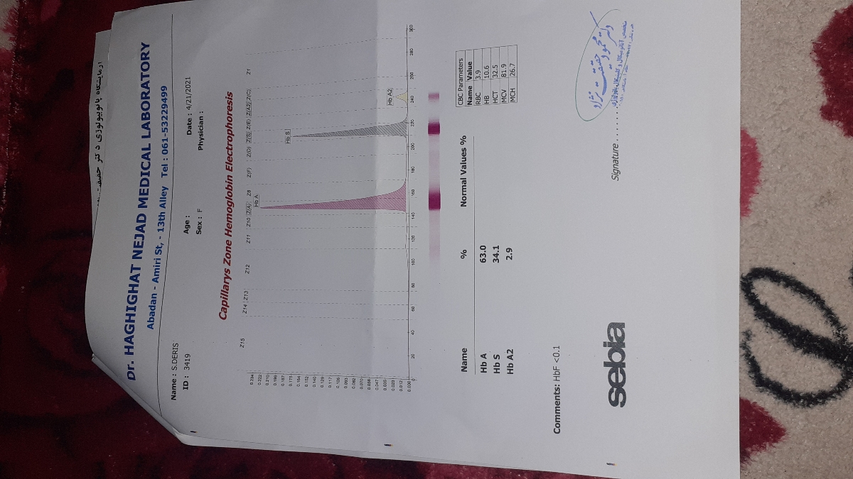 سلام خانم دکترمیشه ازمایش منو تفسیر کنیدممنون میشم چون ازمایش رو نشون بهداشت دادم گفت بایدبیای بهت نامه بدم