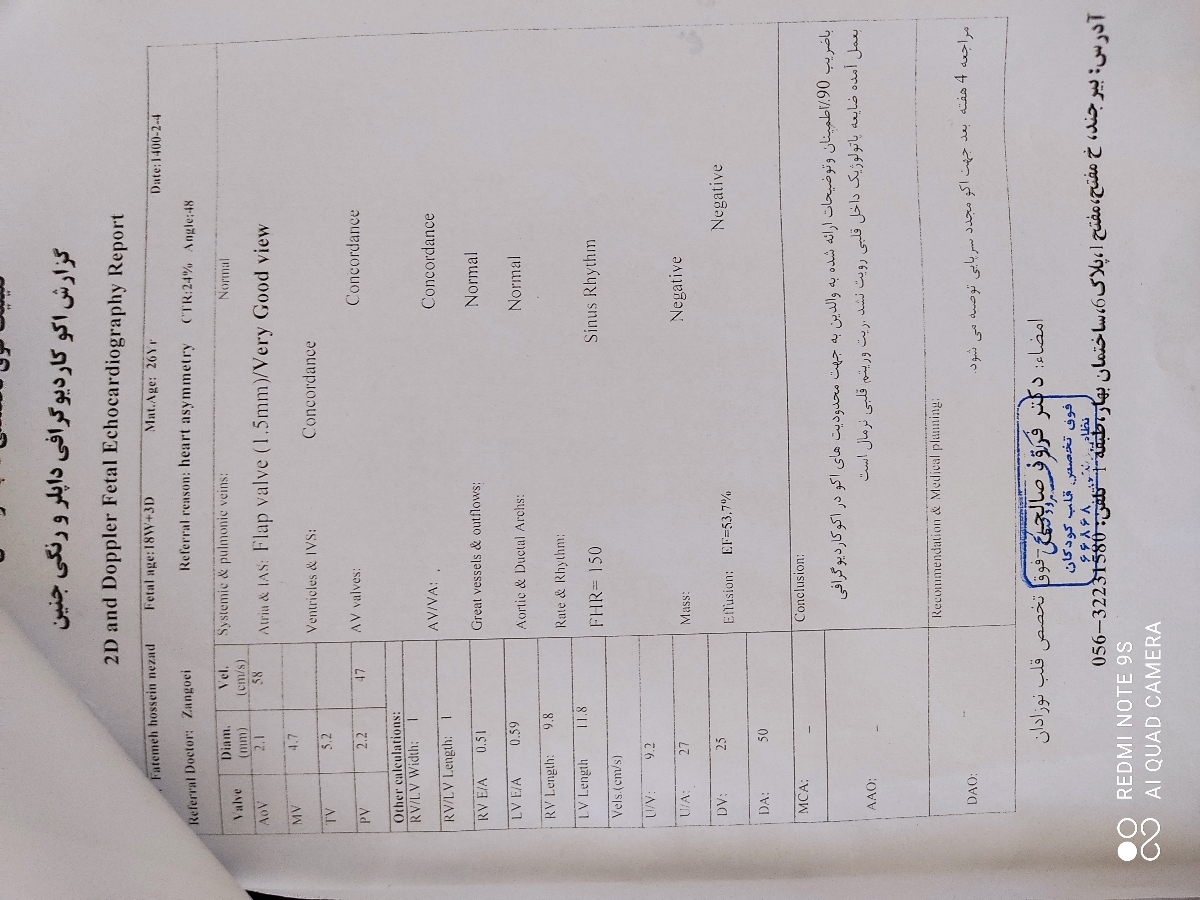 سونوی آنومالی و سونوی قلب جنین