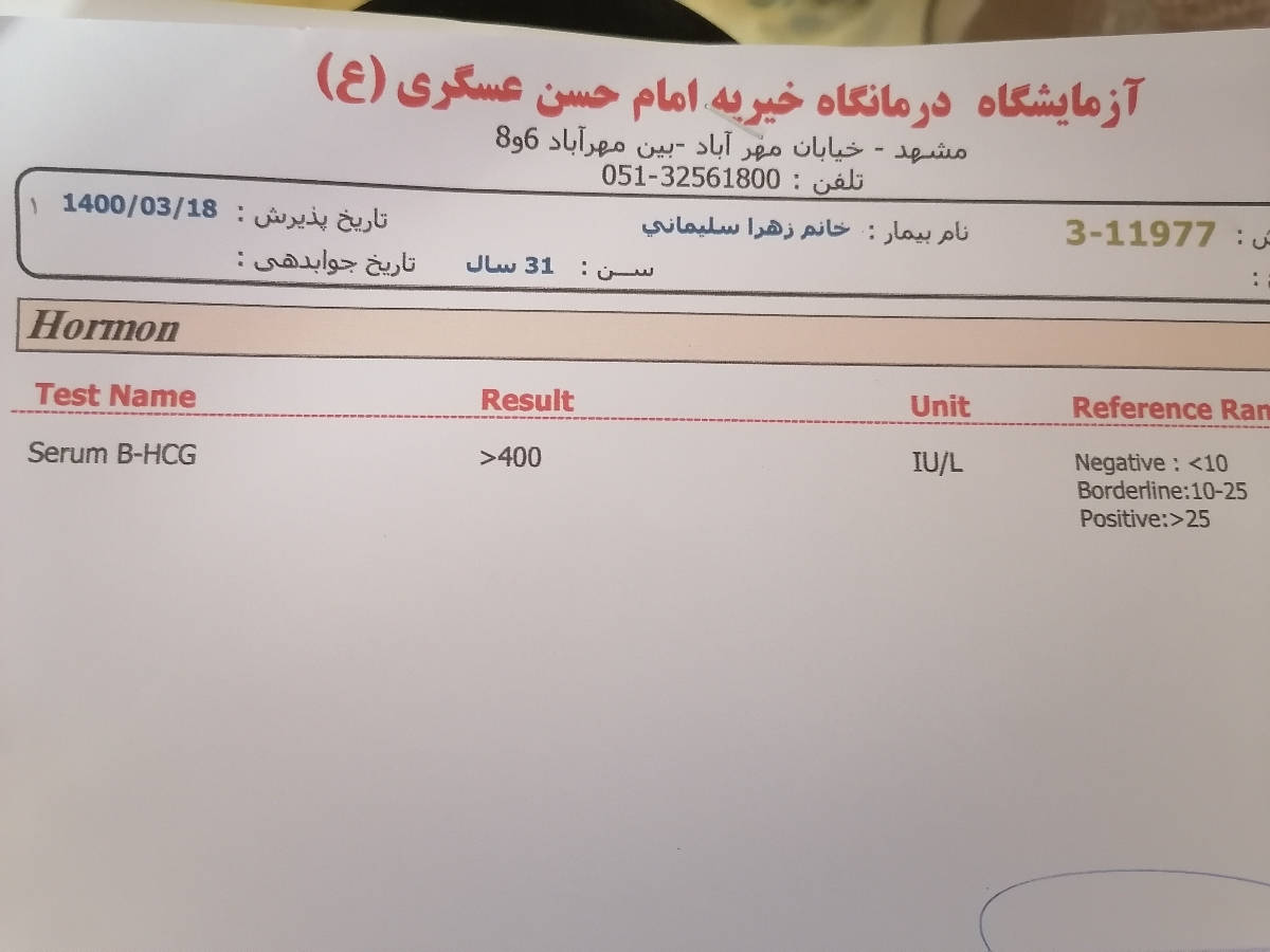 سلام لطفا فوری بیاید این ازمایش تفسیر کنید واجبه ممنون سلام لطفا فوری بیاید این ازمایش تفسیر کنید واجبه ممنون
