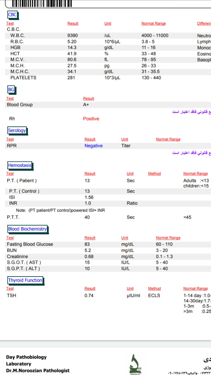 سلام جواب آزمایش منو ببینید