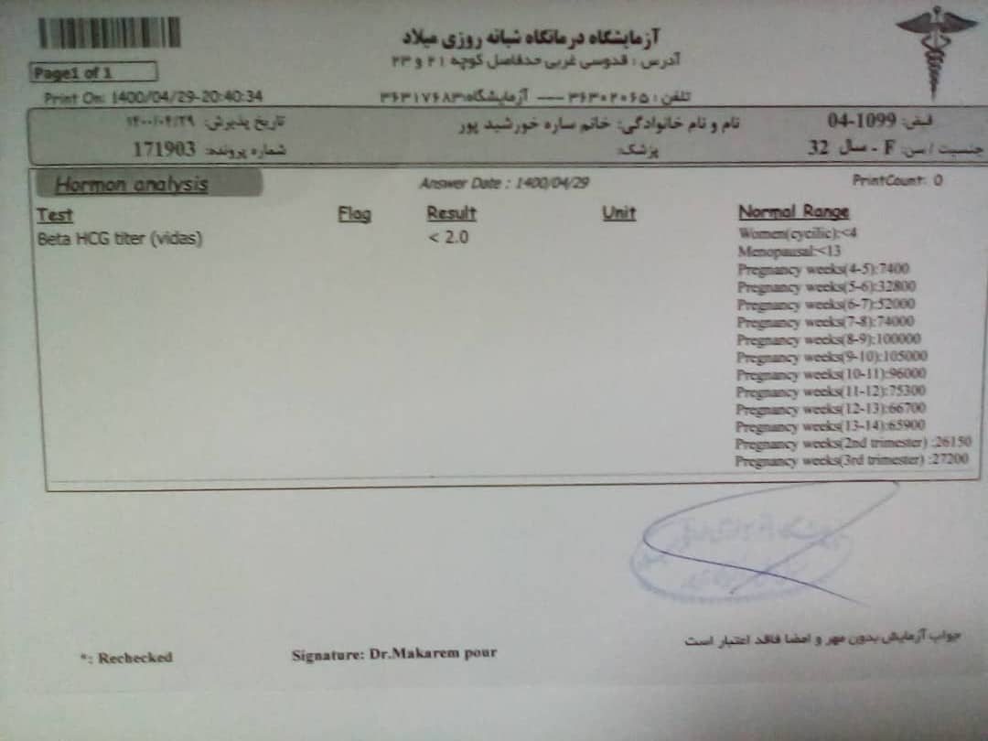 این آزمایش بتای من بعد از ۱۵ روز انتقال جنین هست.. این آزمایش بتای من بعد از ۱۵ روز انتقال جنین هست..