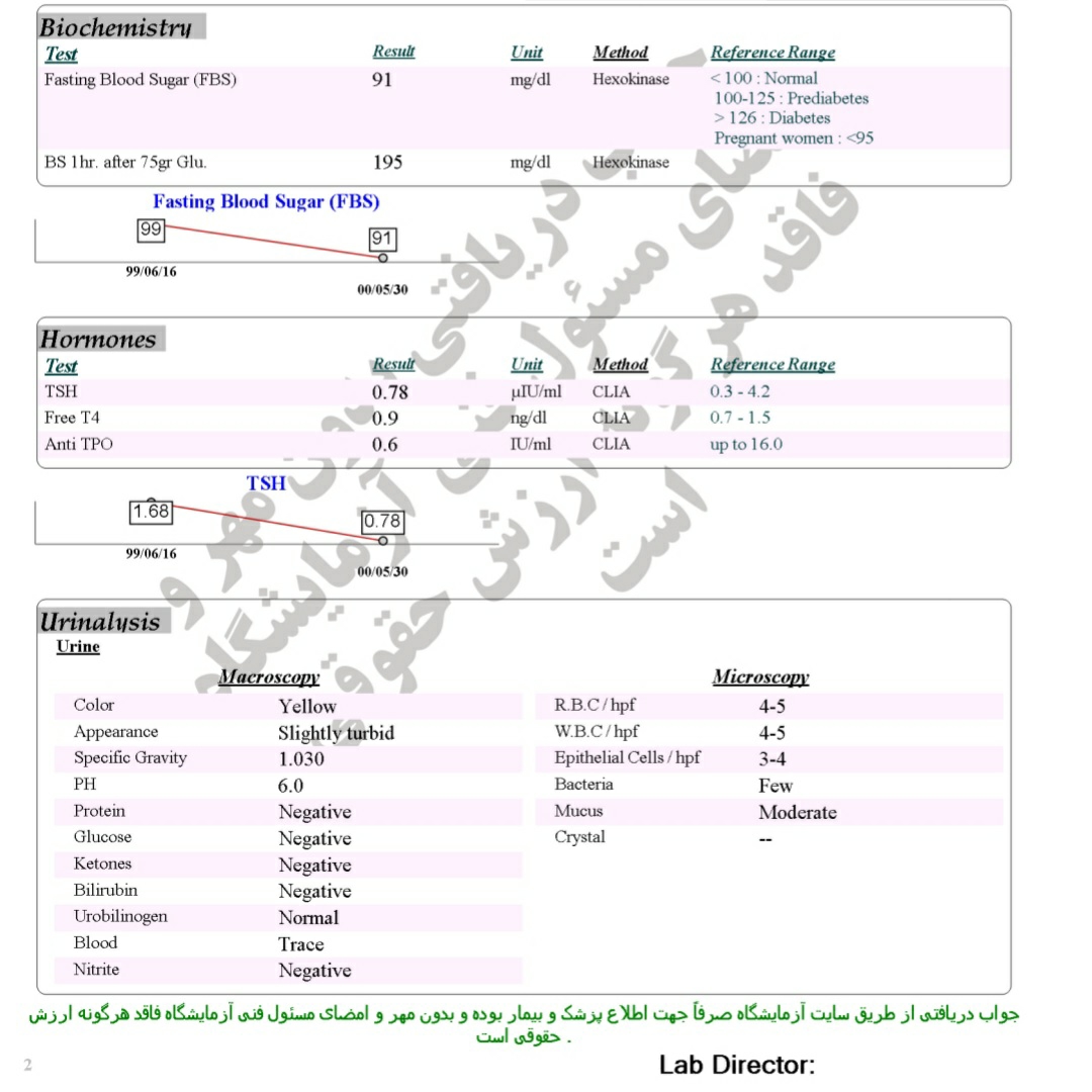 تفسیر تست گلوگز و تیرویید