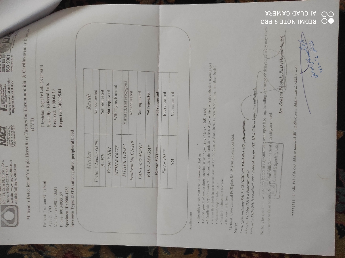 تفسیر آزمایش بعد از سقط
