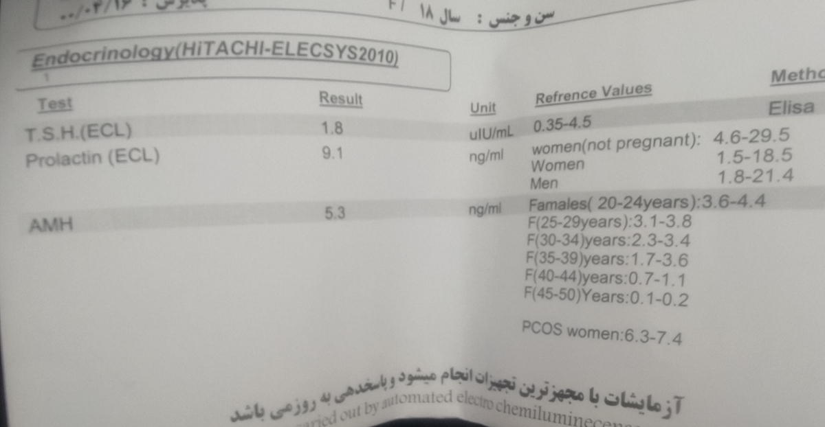 تفسیرازمایش هورمونی لطفایه نگاه بندازید