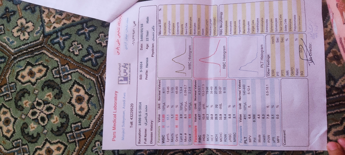 تفسیرازمایش خون داداشم تفسیرازمایش خون داداشم