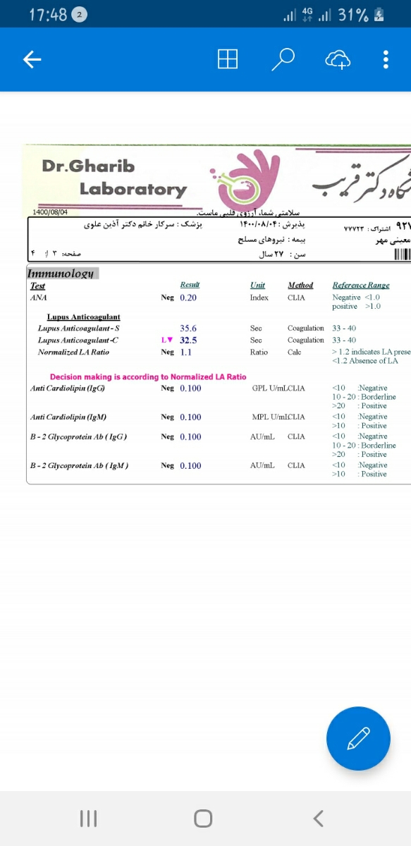 تفسیر ازمایش برای اقدام