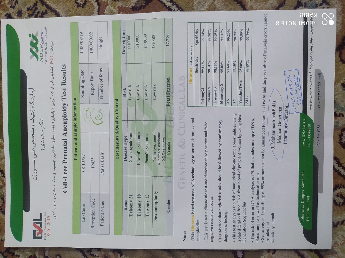 خواستم آزمایش برام بگین