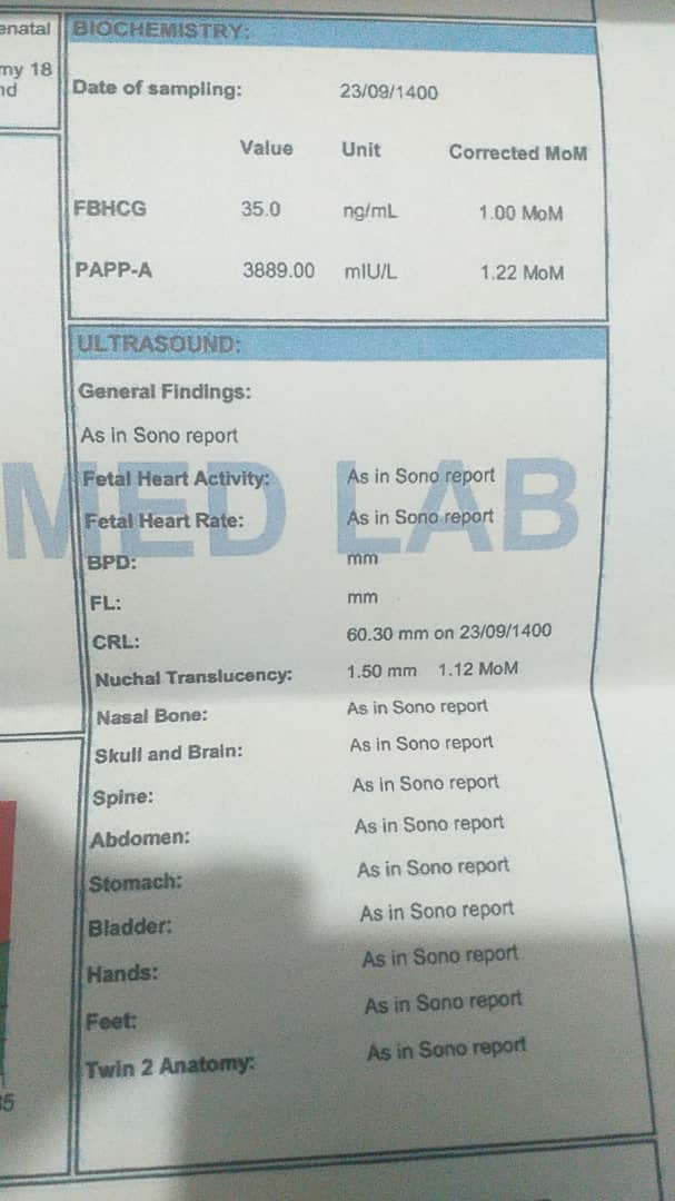 پزشک اوما لطفا آزمایشمو تفسیر کنید.