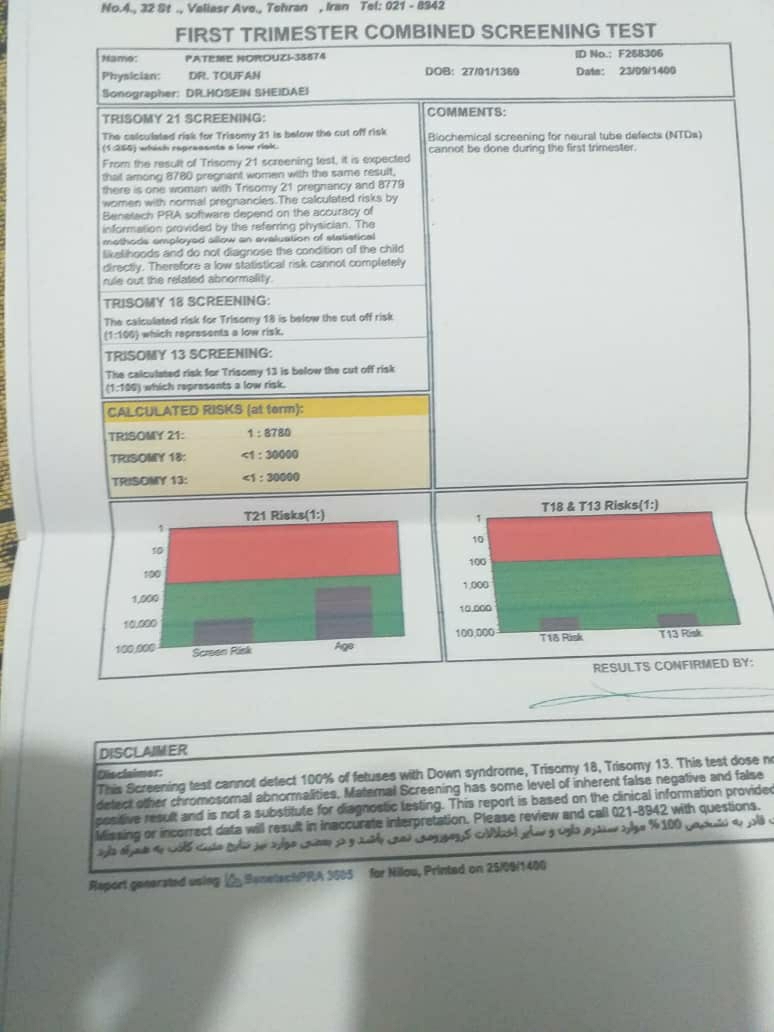 پزشک اوما لطفا آزمایشمو تفسیر کنید.