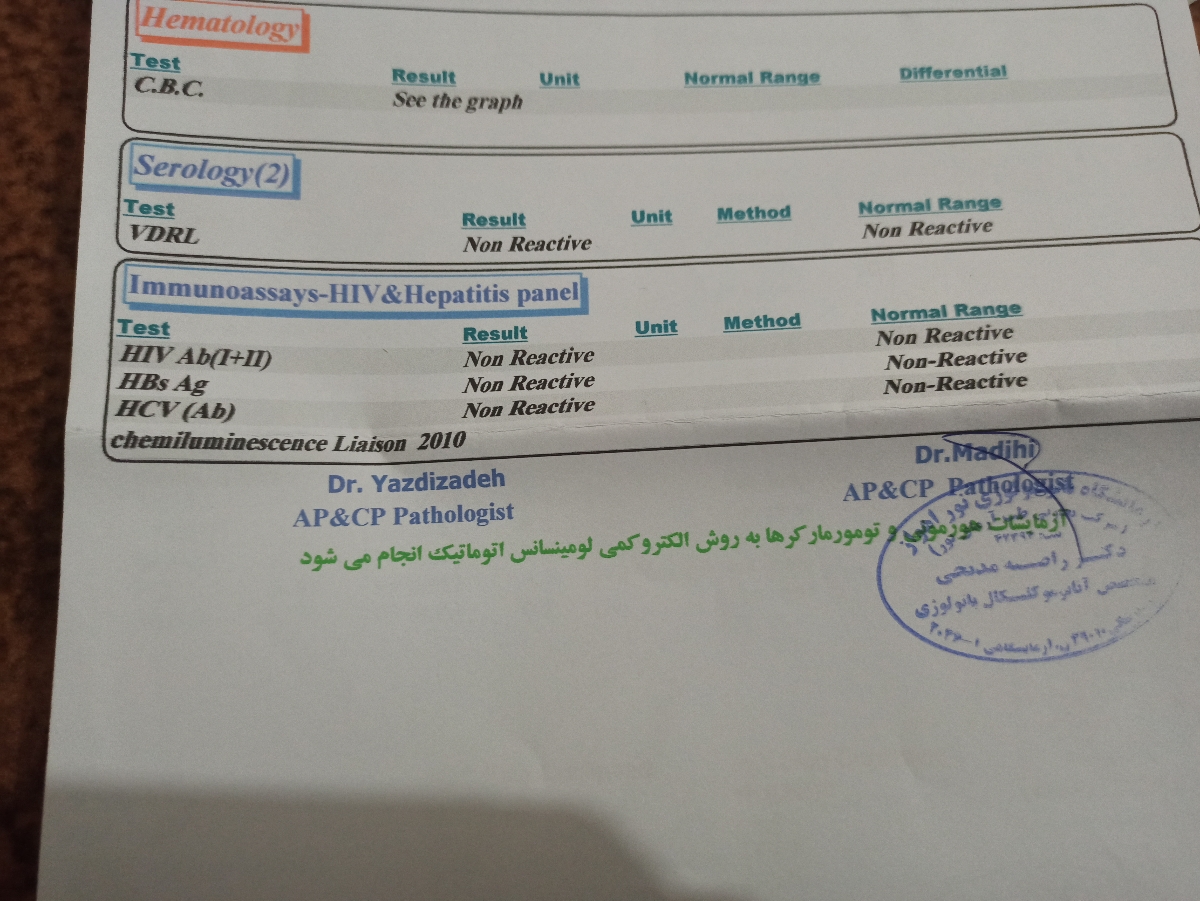 پزشک اوما لطفا آزمایشات قبل از بارداری منو چک کنید پزشک اوما لطفا آزمایشات قبل از بارداری منو چک کنید