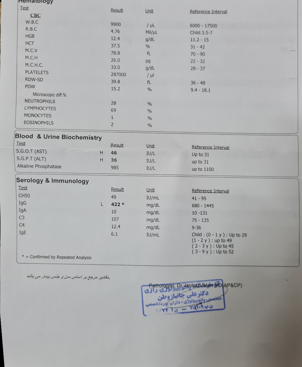 آزمایش کودک ۵ ماه و ۱۲ روز