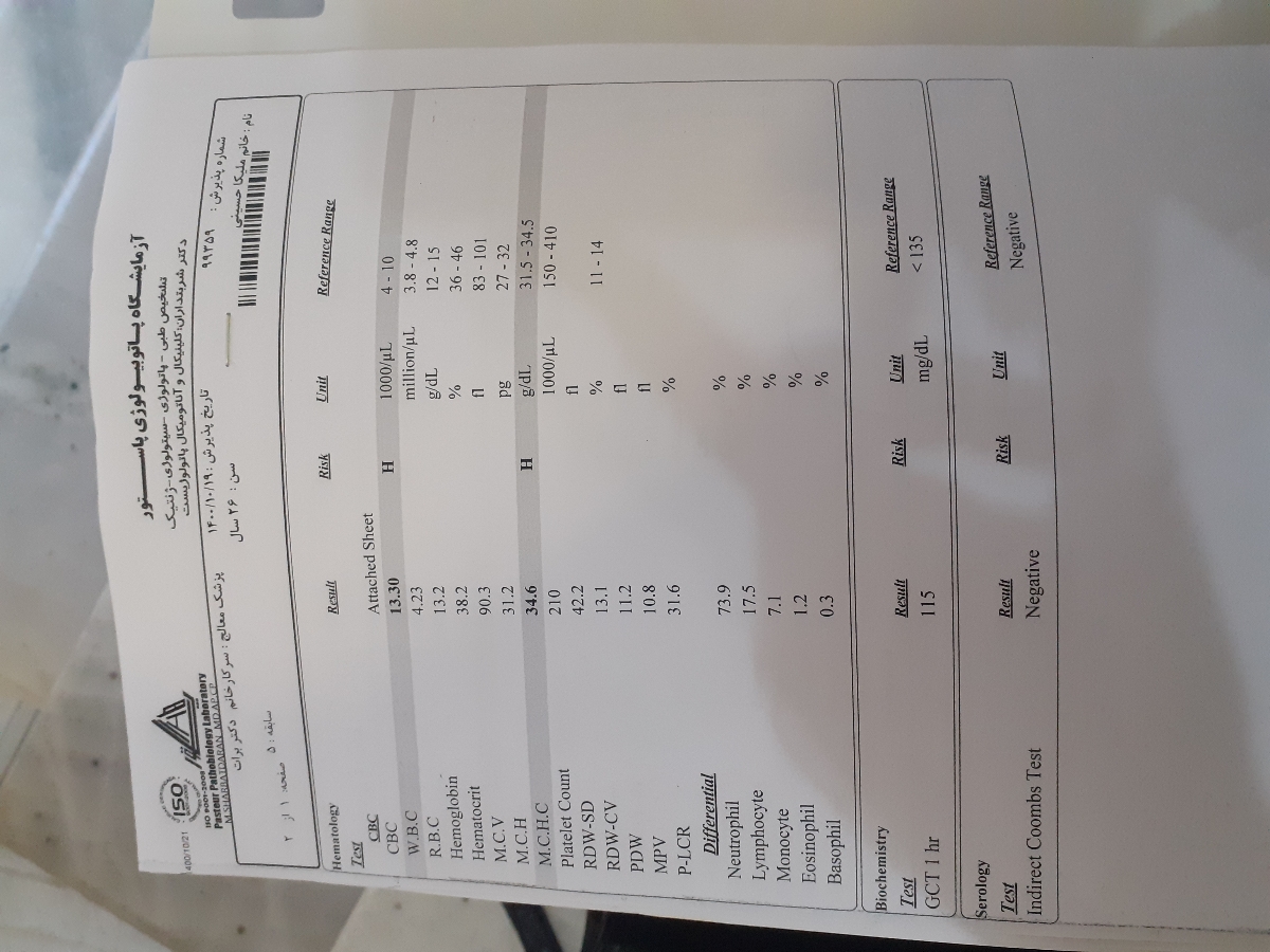 جواب ازمایش هفت ماهگیم جواب ازمایش هفت ماهگیم