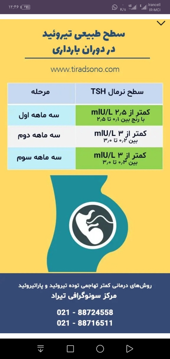 ازمایش تیرویید در بارداری