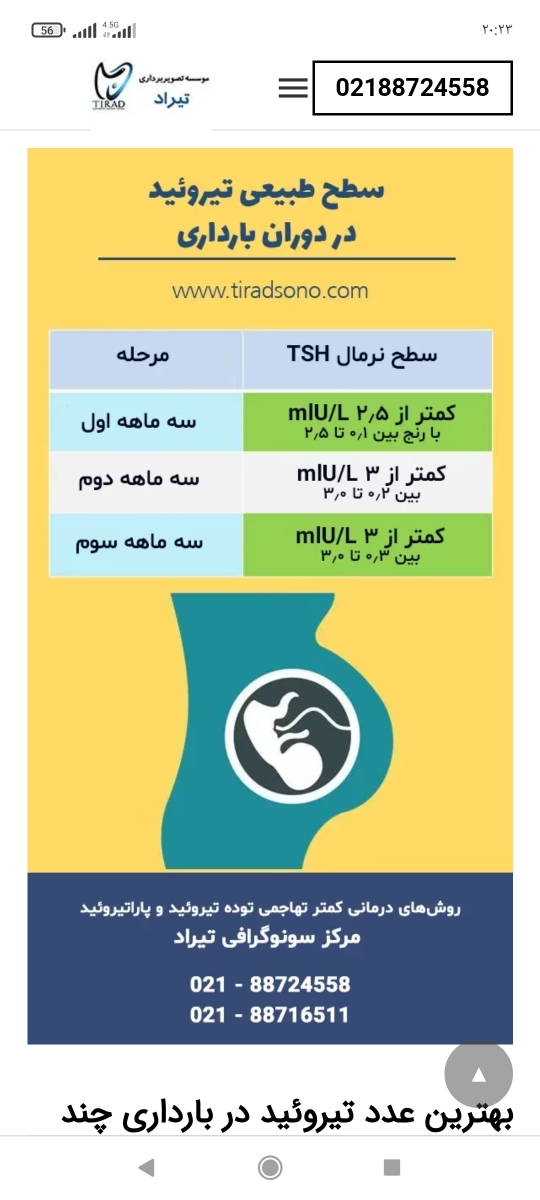 ازمایش تیرویید و قند سه مرحله ای