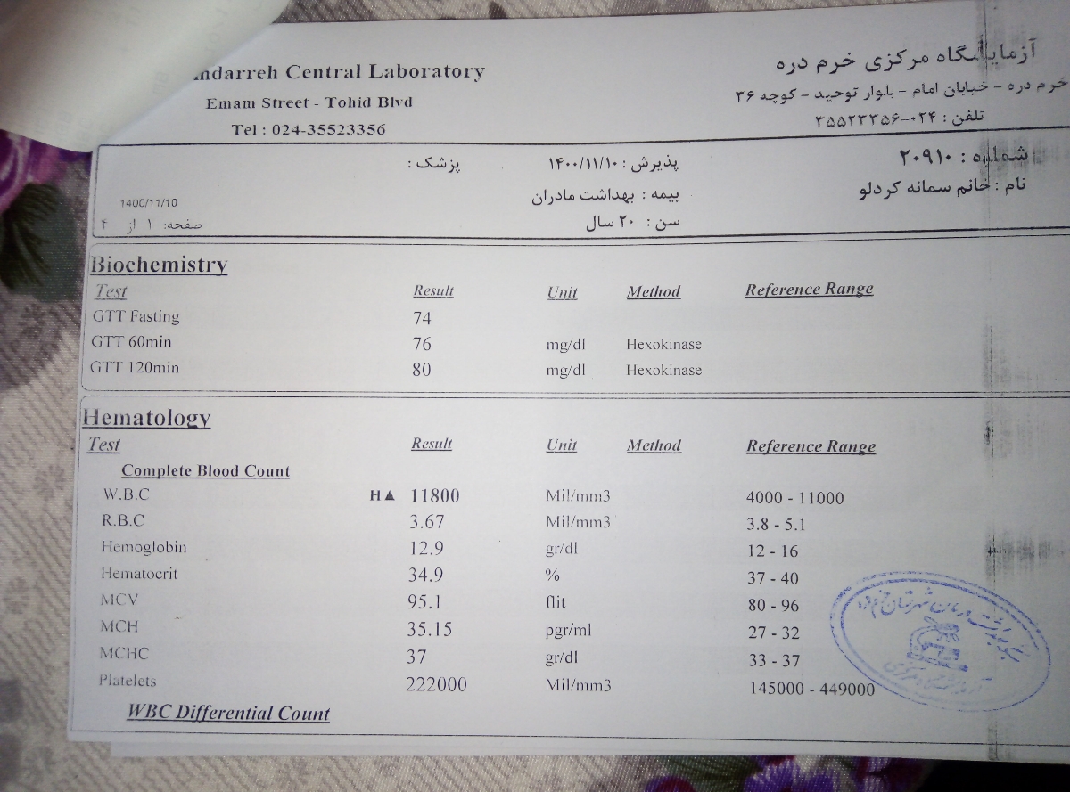 تفسیر جواب ازمایش قند