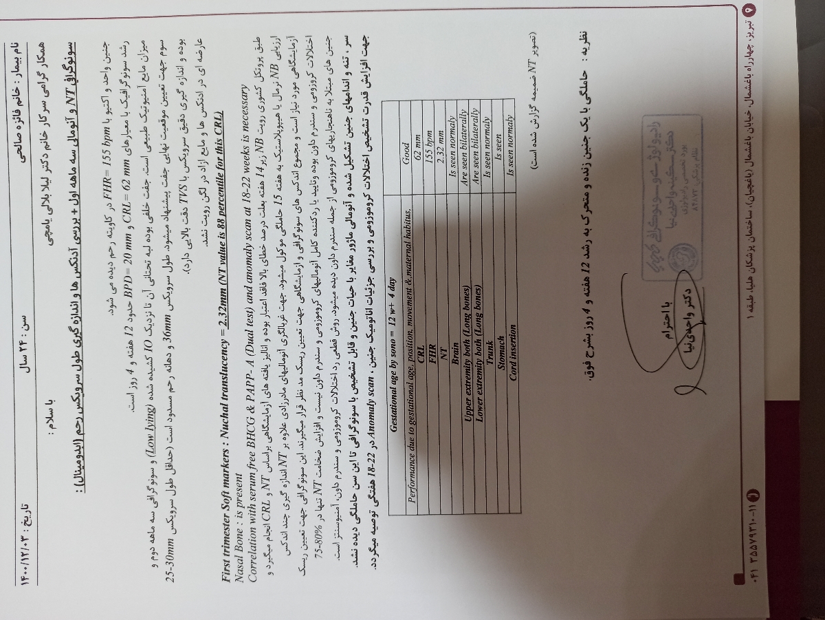 جواب سونگرافی ان تی بالای دو