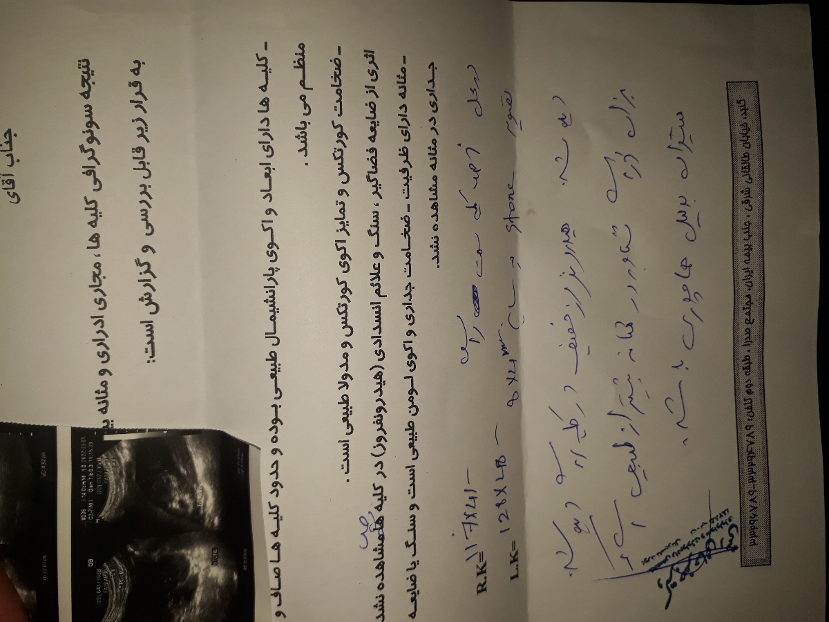 تفسیر سونوگرافی از مثانه و کلیه تفسیر سونوگرافی از مثانه و کلیه