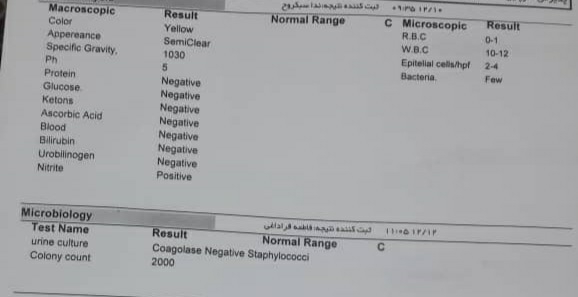 تفسیر آزمایش ادرار