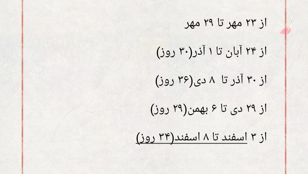 بررسی دوره های پریود