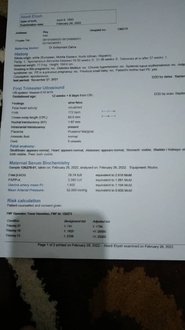 جواب سونو مشکل قلب جنین جواب سونو مشکل قلب جنین