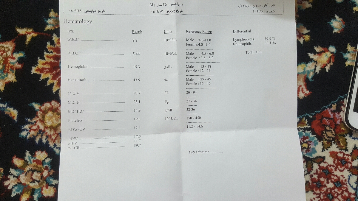 تفسیر ازمایش خون
