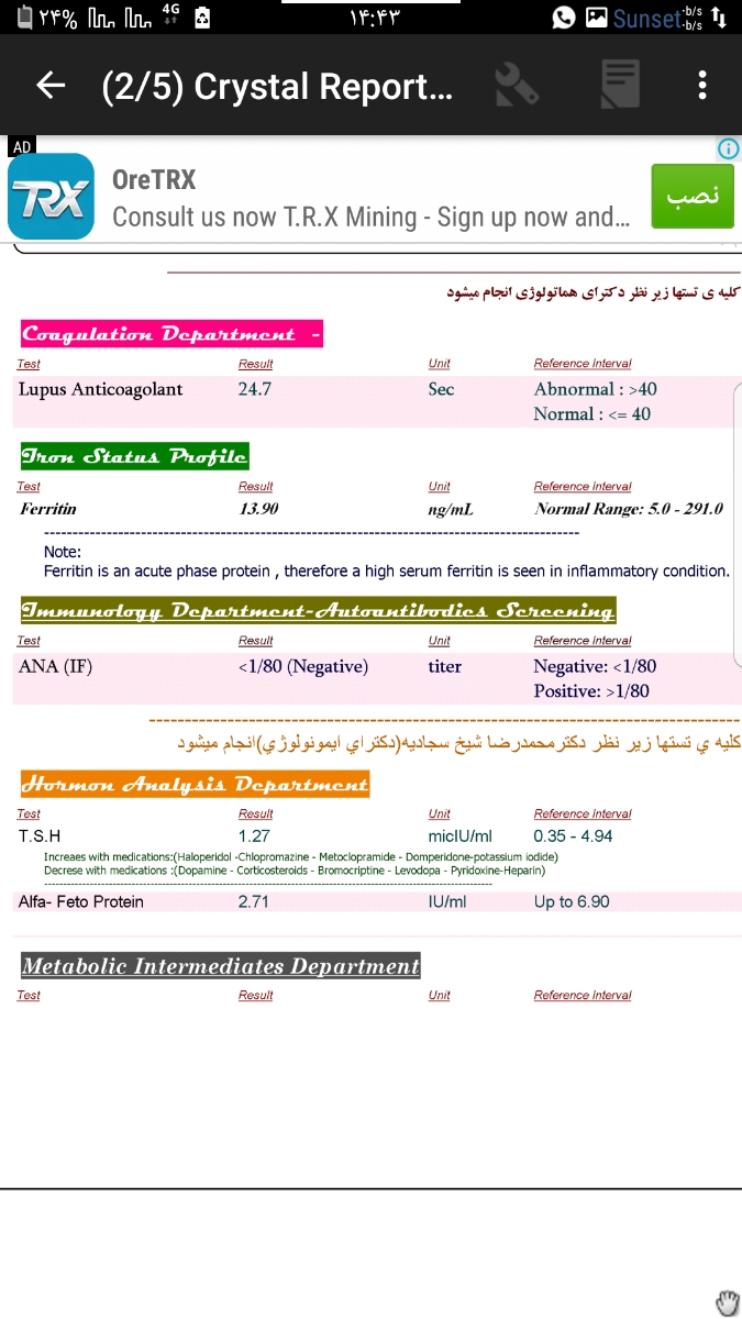 آزمایش بعد دوتا سقط