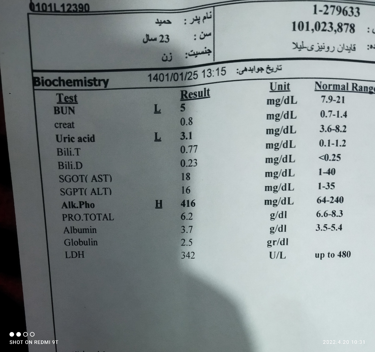 تفسیر آزمایش دفع پروتئین