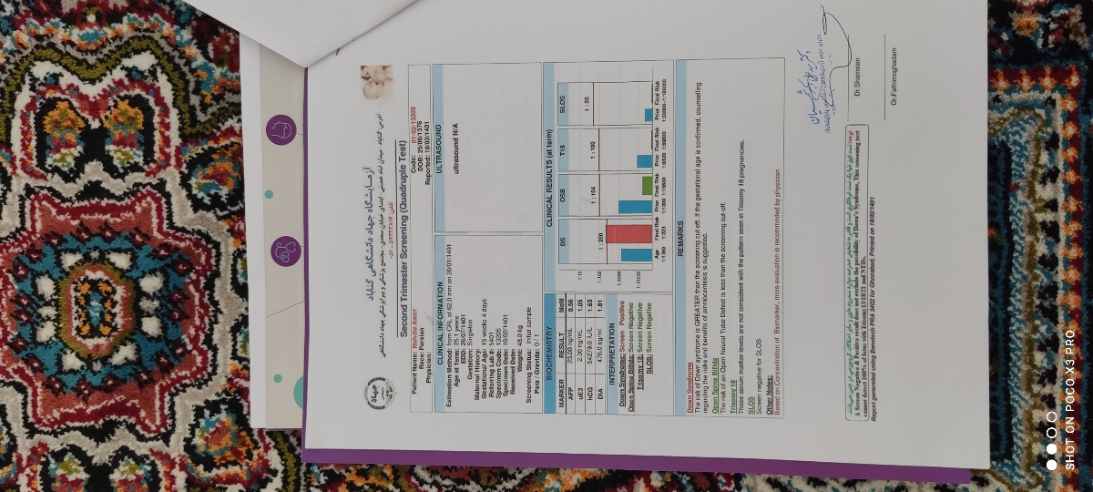 غربالگری دوم من رو لطفا تفسیر کنید