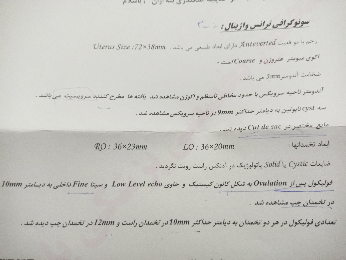 پزشک اوما و دوستان لطفا سونوگرافی من روتفسیر کنید پزشک اوما و دوستان لطفا سونوگرافی من روتفسیر کنید