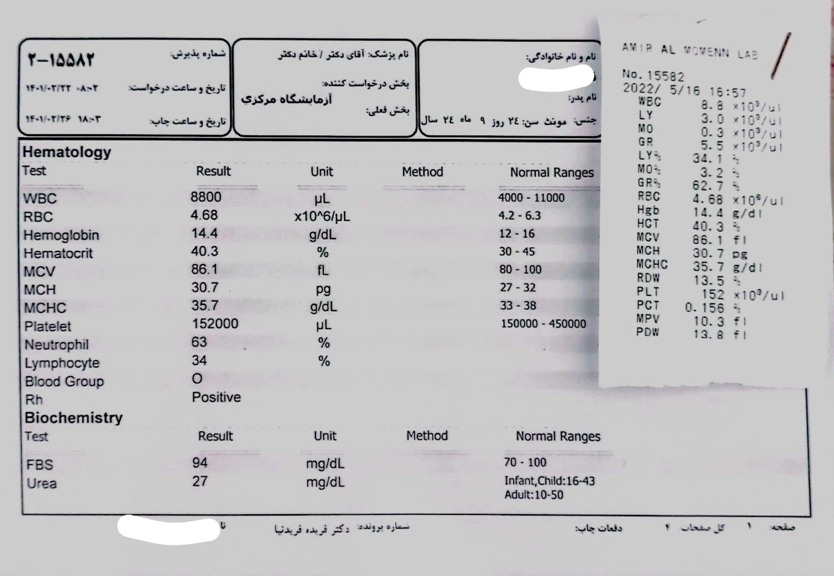 تفسیر آزمایشهای پیش از بارداری تفسیر آزمایشهای پیش از بارداری