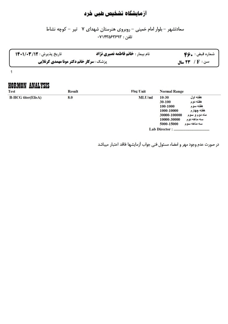 رفتم سونو گفت هیچی نمیبینم نه ساک هست نه جنین نه قلب هیچی