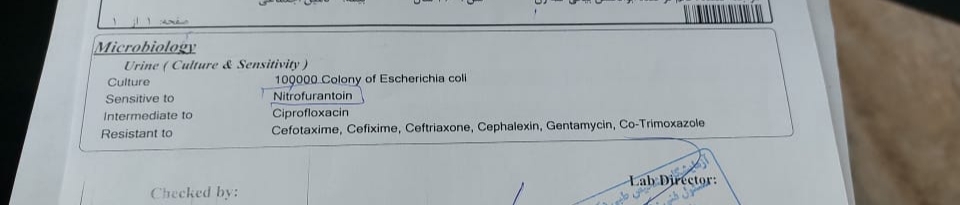 استفاده از دارو Nitrofurantoin