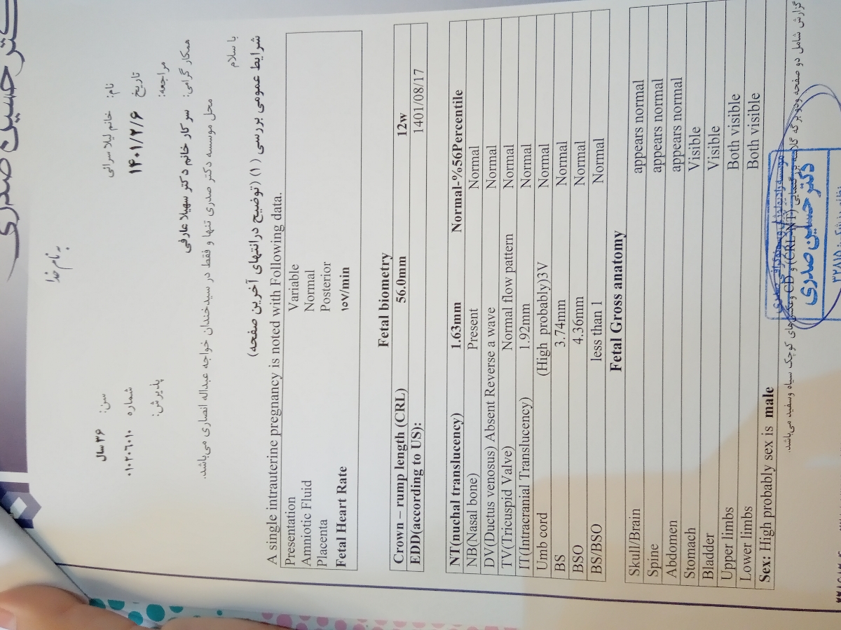 سونو انومالی و اکو قلب جنین