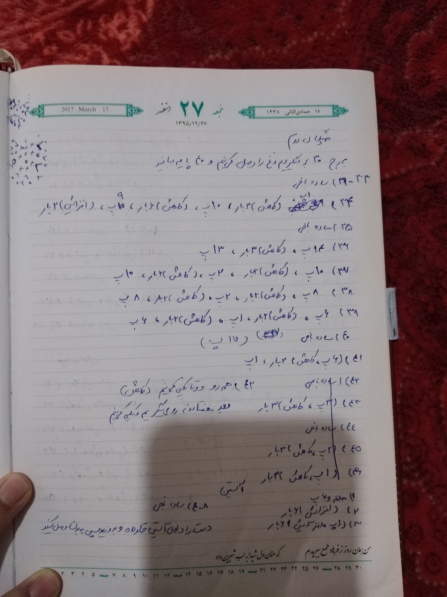 خرچنگ 6 اونجاشو ک یه خط کشیدم روش نمیخاد ببافی تا رج 42 هست