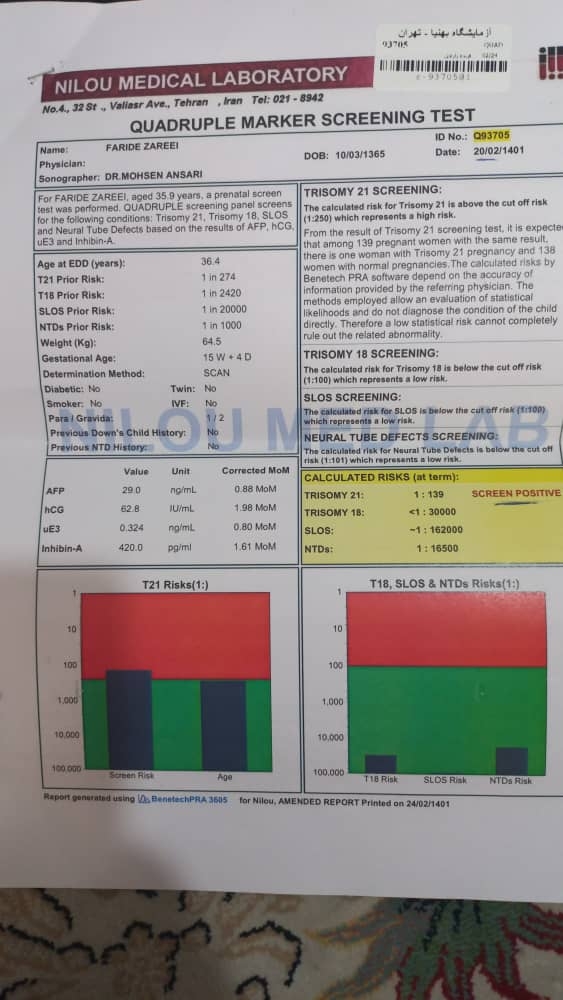 تردید در سلامت جنین