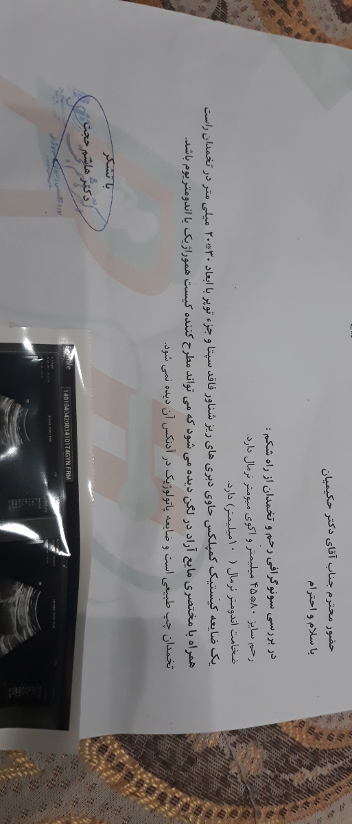 تفسیر سونوگرافی لگن لطفا