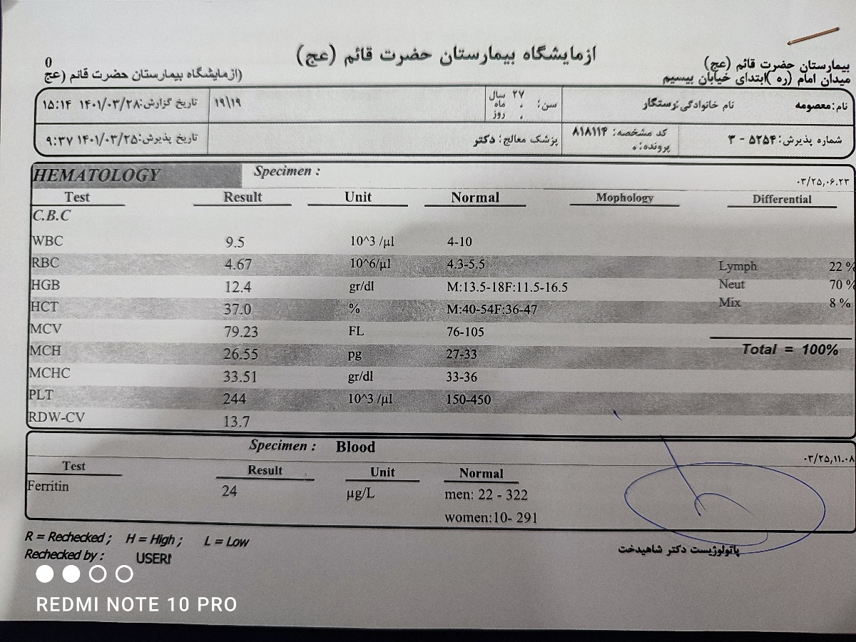 نتیجه جواب آزمایش؟