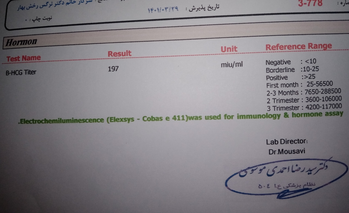 بتای بعدی که تیتر بوده و آزمایشگاه دیگه بود و 29 خرداد