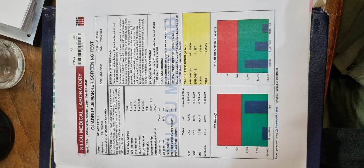 تفسیر آزمایش غربالگری مرحله ۲