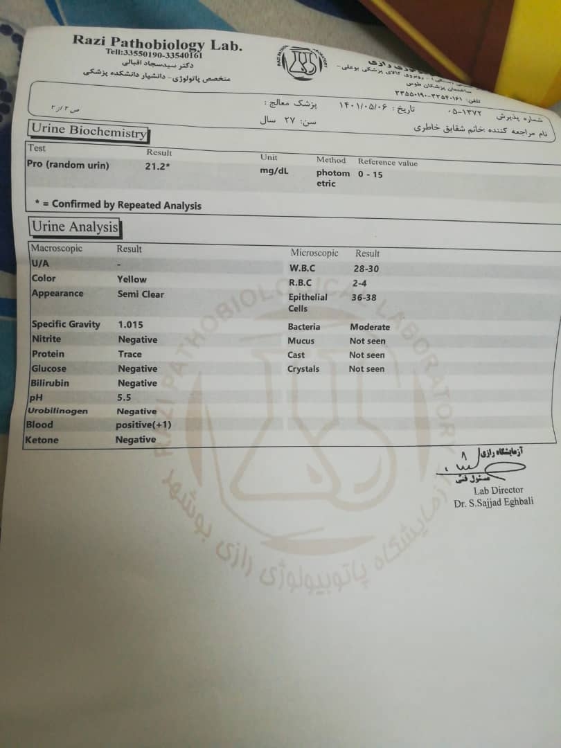 سلام خانوم دکتر خسته نباشین لطفا این ازمایشای بعد از سزارین رو تفسیر کنید