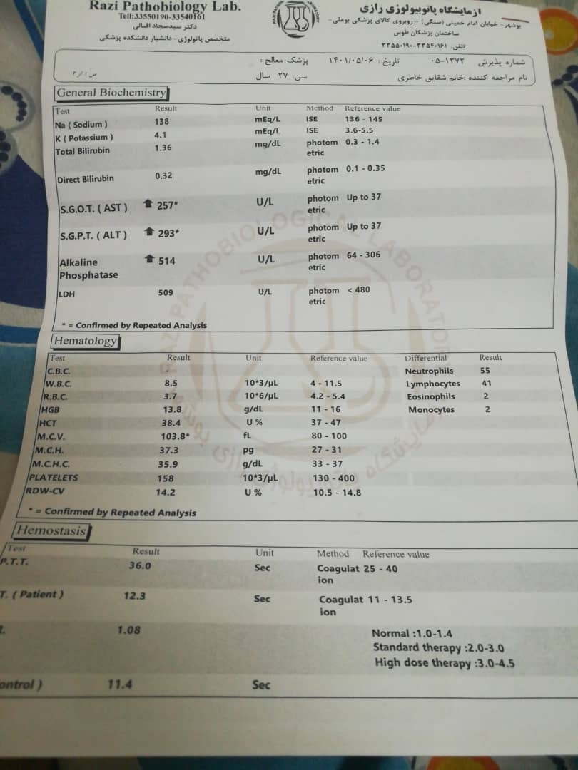 سلام خانوم دکتر خسته نباشین لطفا این ازمایشای بعد از سزارین رو تفسیر کنید