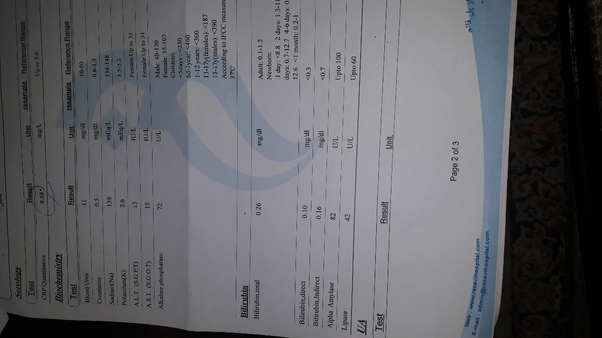 خانم دکتر لطفا ازمایش هامو نگاه کنید