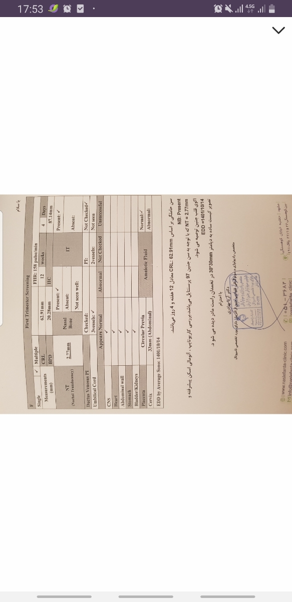 تفسیر سونو گرافی انومالی تفسیر سونو گرافی انومالی