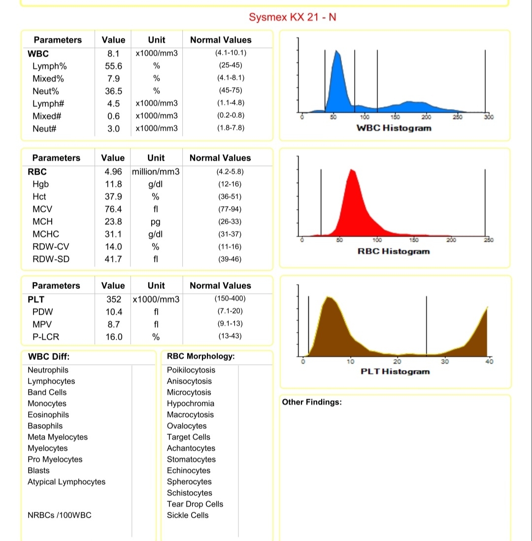 تفسیر آزمایش دخترم که ۲ سال و هشت ماهشه تفسیر آزمایش دخترم که ۲ سال و هشت ماهشه