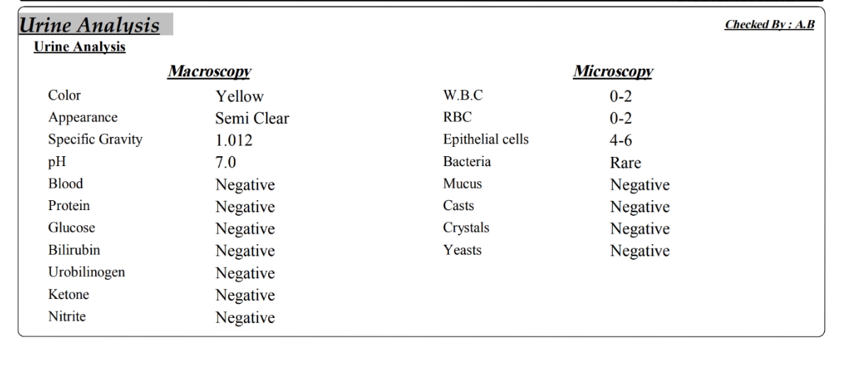 تفسیر ازمایش انالیز ادرار