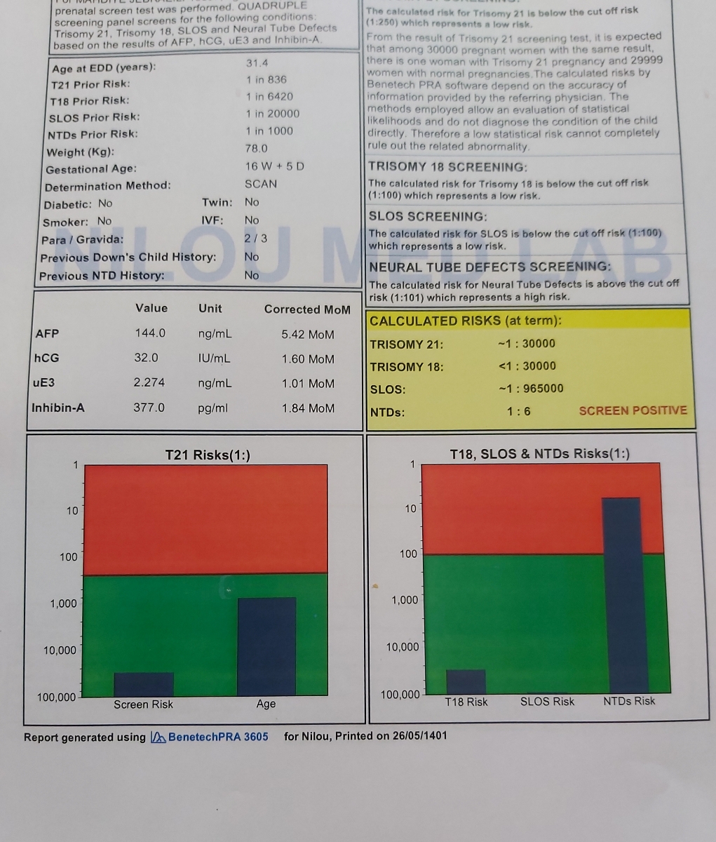 تفسیر غربالگری اول و سونو nt تفسیر غربالگری اول و سونو nt